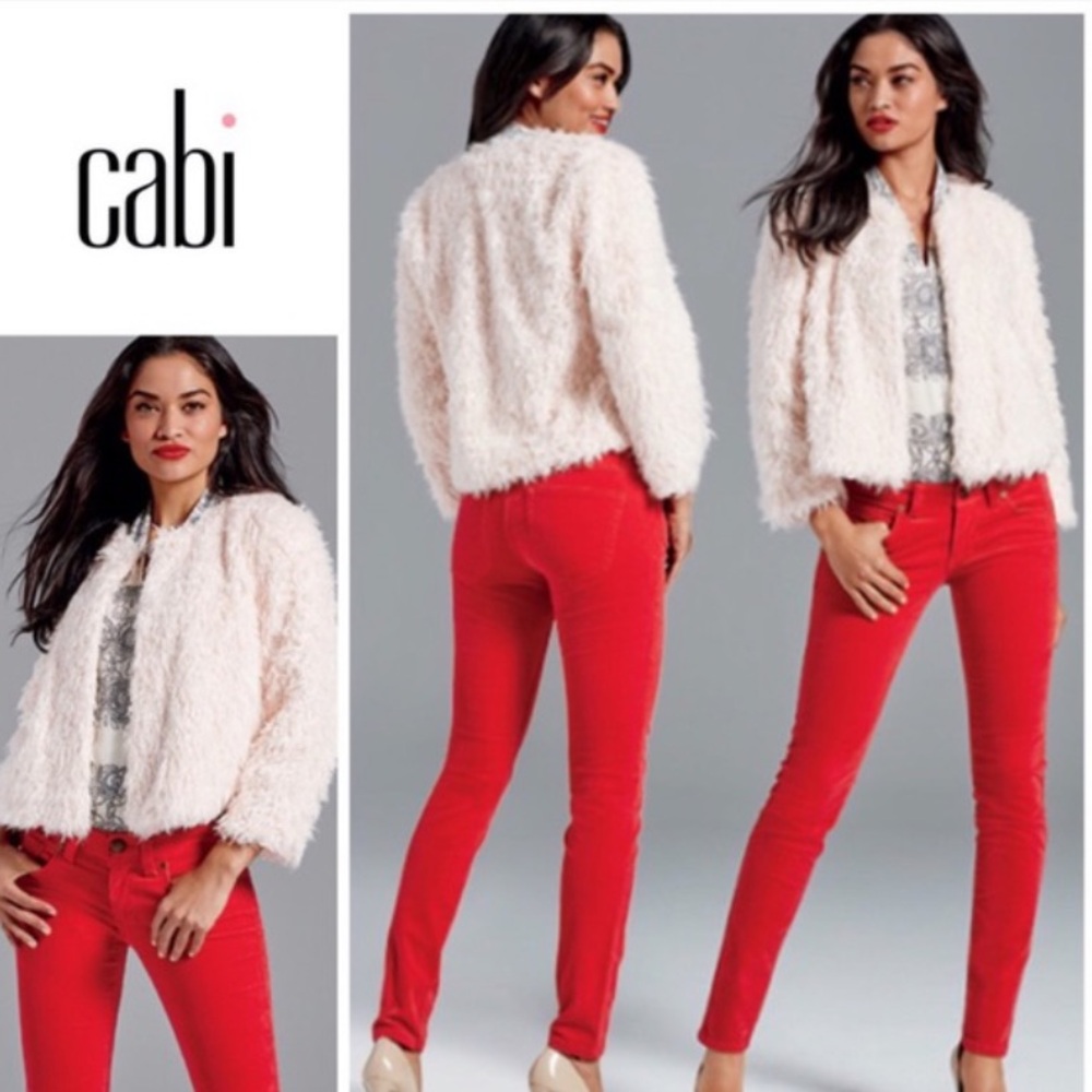 Cabi super skinny red cords size 6 + stretch!